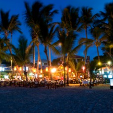 Restaurants lining the beach in Cabarete, Puerto Plata