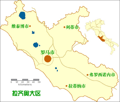 拉齐奥大区地图